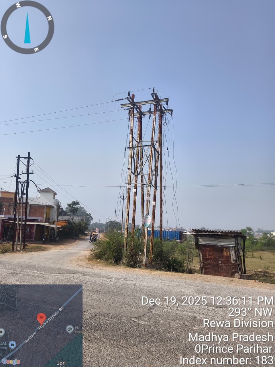 Electrical distribution line infrastructure in Rewa Division